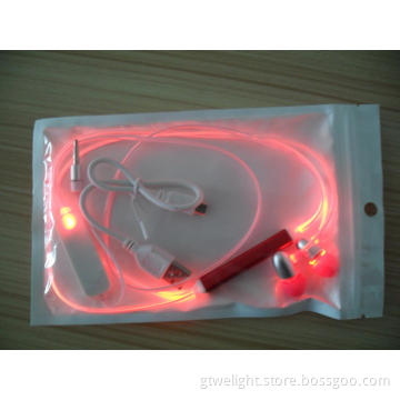 Red Light Flashing LED Earphone